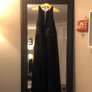 Azazie Loretta black floor length gown